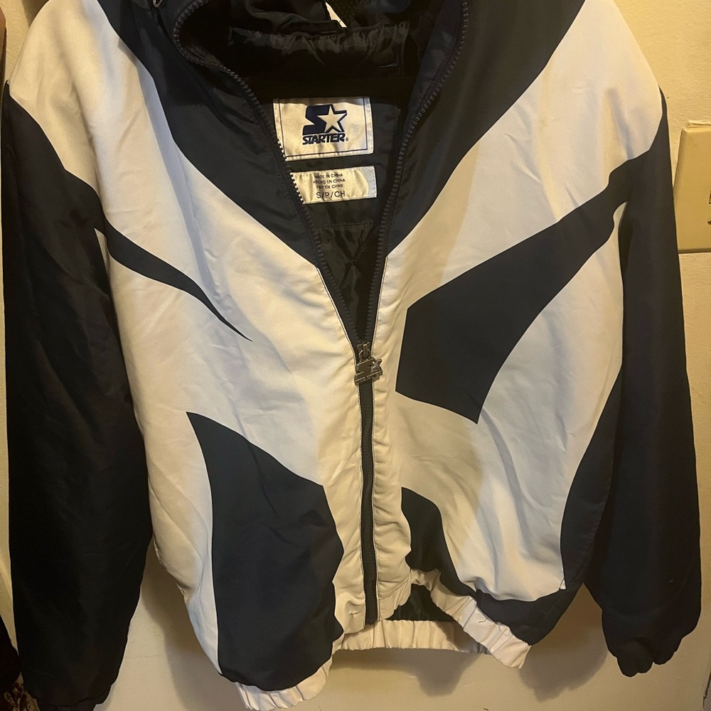 Starter Black and White Zip-Up Jacket